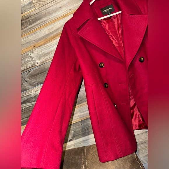 Women's London Fog Double Breasted Wool Blend Coat- Medium - Picture 3 of 7